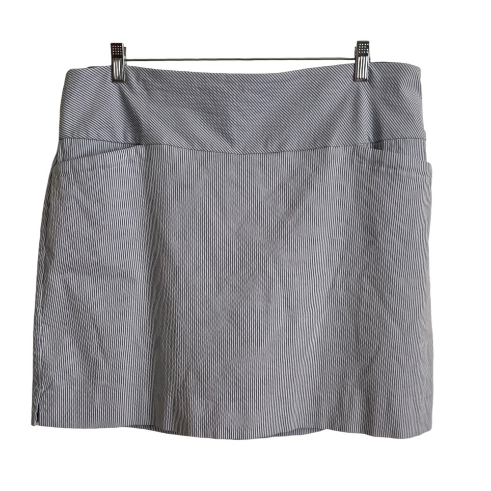 S.C. & Co. Pinstripe Skort Women XXL/XXG Blue White Excellent Stretch Active